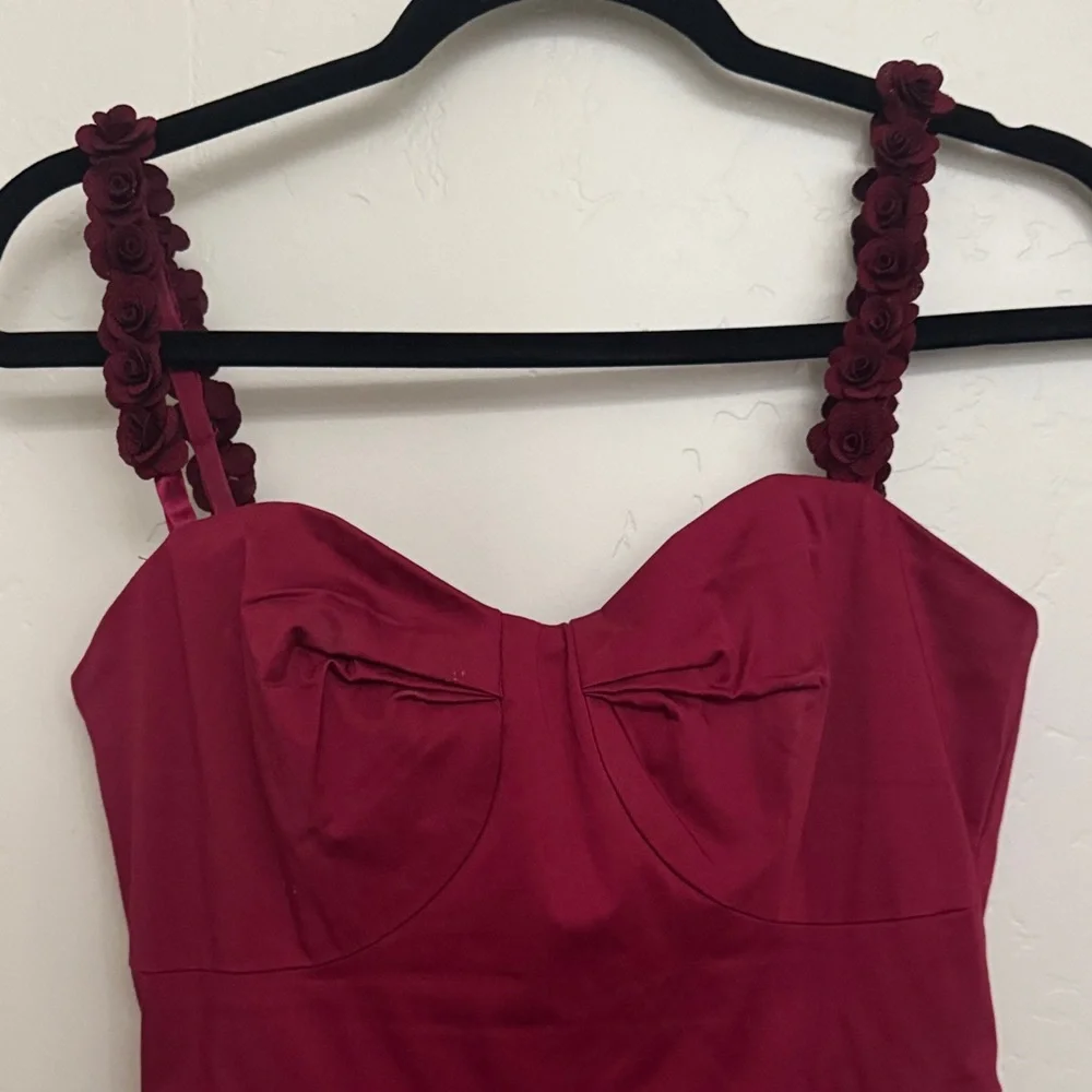 Anthropologie Deep Red Midi Dress - Picture 3 of 10